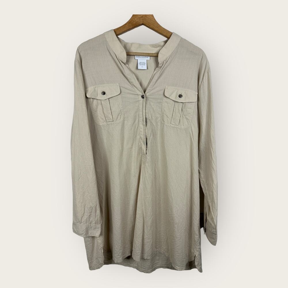 Soft Surroundings Womens size XL Tunic Popover Blouse Top 25435